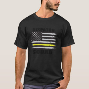 T-shirt 911 Dispatcher USA Flag mince Yellow Line Dispatch