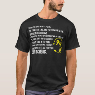 T-shirt 913 Dispatcher Ligne mince d'or entre bleu rouge