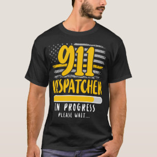 T-shirt 918 Dispatcher Thin Gold Line 911 Dispatcher In