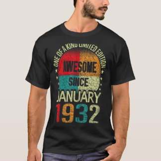 T-shirt 91 Année stupéfiante depuis Janvier 1932 Vintage 9