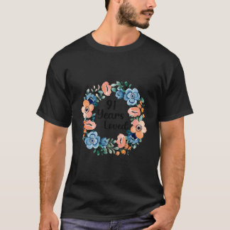 T-shirt 91 Ans Maman aimée Mamie 91 91e