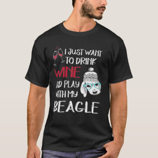 T-shirt 91 Boire Du Vin Et Jouer Avec Mon Beagle