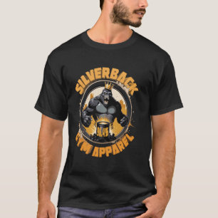 T-shirt 96.4 Gorille à dos argenté, vêtements de gym, musc