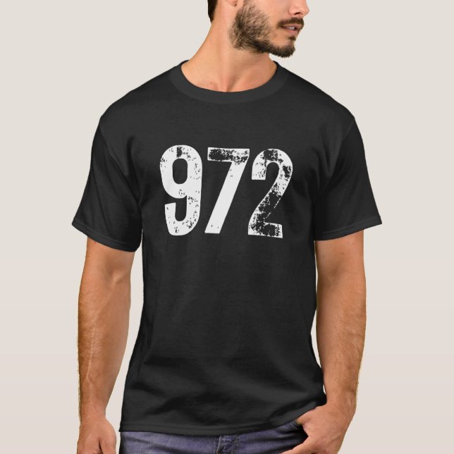 T-shirt 972 Area Code Dallas TX Mobile Telephone Area Code (Devant)