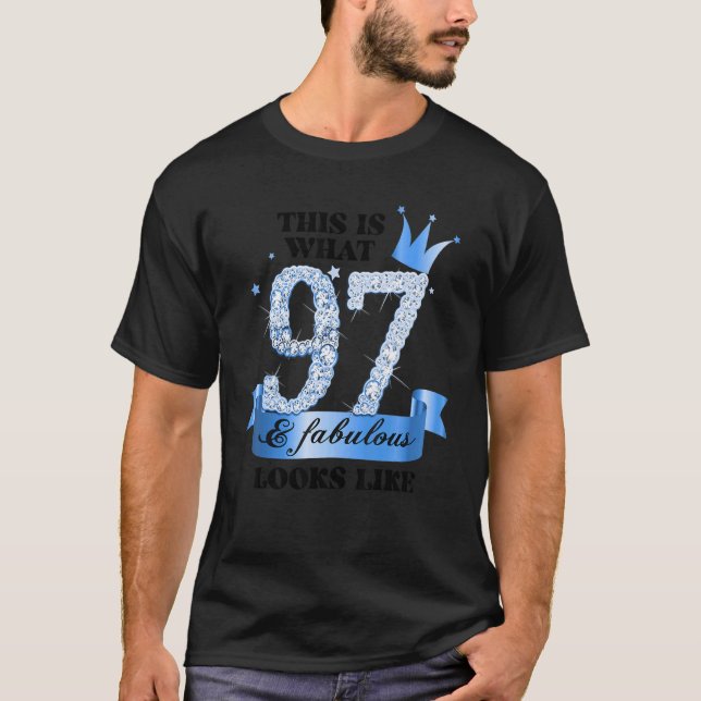 T-shirt 97 & Fabulous I Blue White Party Group Candid Phot (Devant)