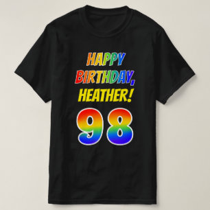 T-shirt 98e anniversaire — Bold, Fun, Rainbow 98, Nom pe