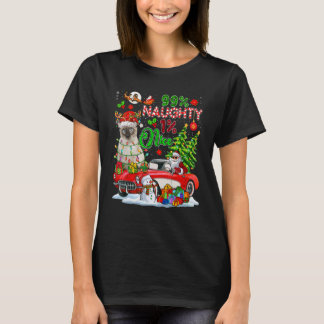 T-shirt 99% Naughty 1 Nice Reindeer Chat Avec Père Noël