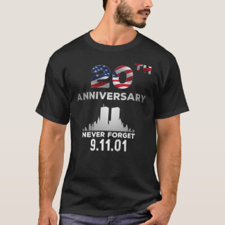 T-shirt 9 11 20e anniversaire Jamais oublié 9 11