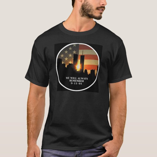 T-shirt 9-11 rappelez-vous - nous n'oublierons jamais (Devant)