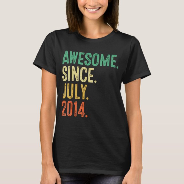 T-shirt 9 Ancien Awesome depuis Juillet 2014 9e Anniversai (Devant)