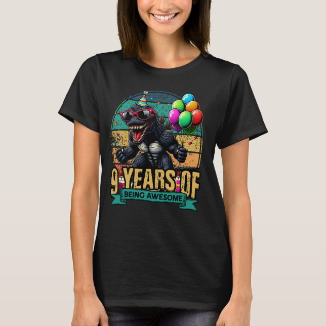 T-shirt 9 Année D'Être Impressionnant Kaiju Sunset Anniver (Devant)