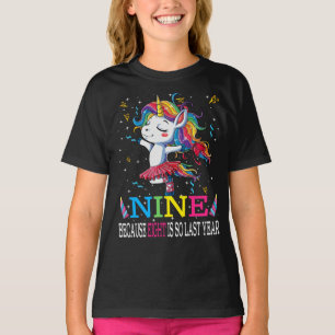 T-shirt 9 Anniversaire Cadeaux de fille Unicorn 9e anniver