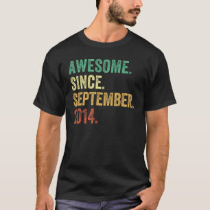 T-shirt 9 Ans 9e Anniversaire Awesome depuis Septembre