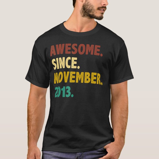 T-shirt 9 Ans Awesome depuis Décembre 2013 9e anniversaire (Devant)