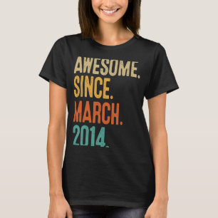 T-shirt 9 Ans Awesome Depuis Mars 2014 9e Anniversaire