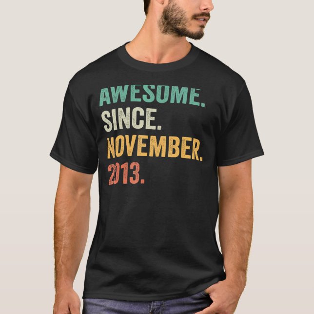 T-shirt 9 Ans Awesome depuis Novembre 2013 9e Naissance (Devant)