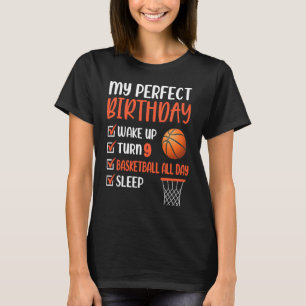 T-shirt 9 ans Basketball Anniversaire fête 9e Anniversaire