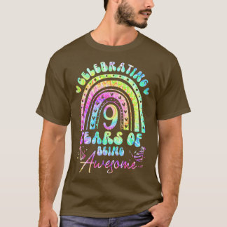 T-shirt 9 ans d'être génial 9e anniversaire fille Tie Dye