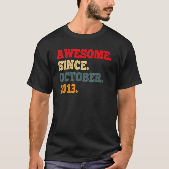 T-shirt 9 Ans Funny Awesome depuis Octobre 2013 9e B (Devant)