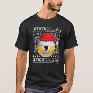 T-shirt 9 Ball Billard Santa Hat Noël Funny Ball San
