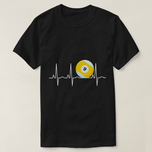 T-shirt 9 Ball Heartbeat - Pool Player Neuf Ball Heartbeat (Design devant)
