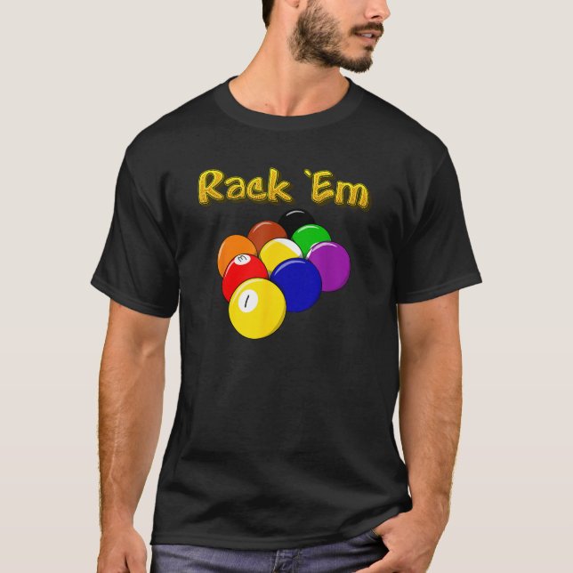 T-shirt 9 Ball Rack Em T Shirt Billard Pool Table Jeu F (Devant)