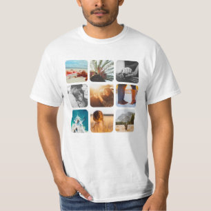 T-shirt 9 Carré Modèle photo Grille arrondie