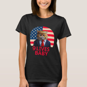 T-shirt 9 Lives Baby Cat Trump 2024 Gagner Victory Winner