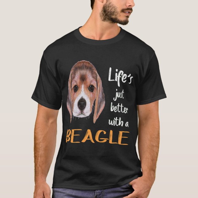 T-shirt 9 Vie Juste Mieux Avec Un Beagle (Devant)