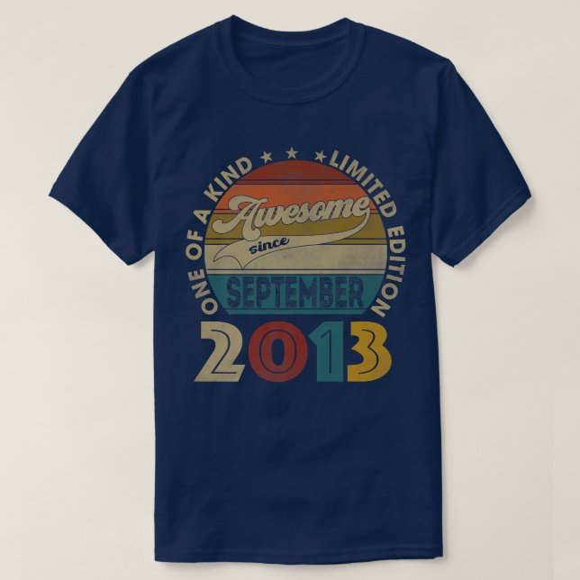 T-shirt 9 Year Old Toxits Awesome Since Septembre 2013 9th (Design devant)