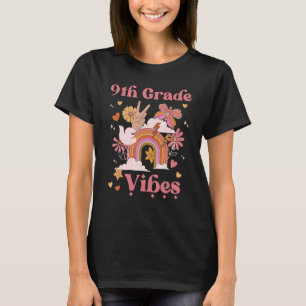 T-shirt 9e année Vibes École Super Rétro Girl Boho Pluie