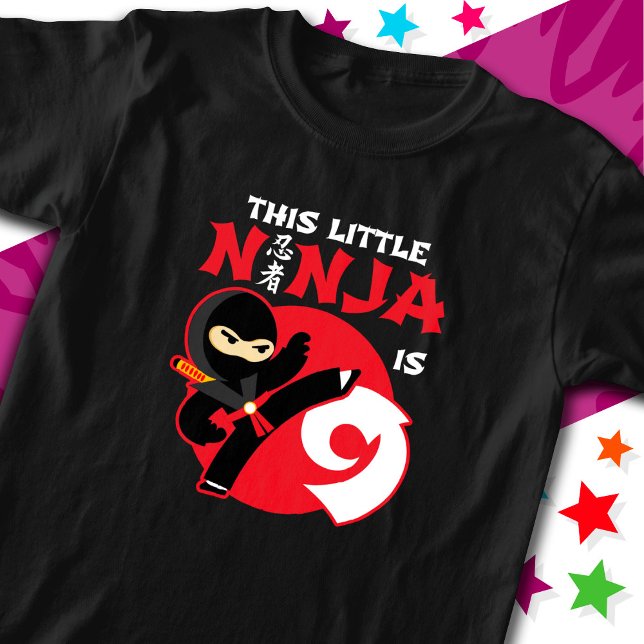 T-shirt 9e anniversaire 9 ans Enfants Party Little Ninja 9 (Créateur téléchargé)