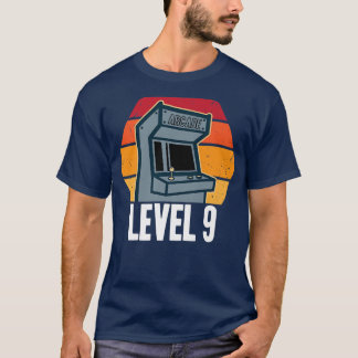 T-shirt 9e Anniversaire 9 Ans Vidéo Jeu Niveau 9 Retro 