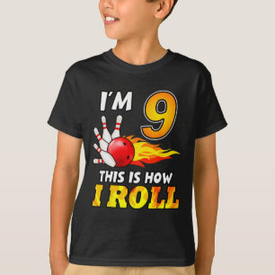 T-shirt 9e Anniversaire Bowling C'est comment je roule 9 A