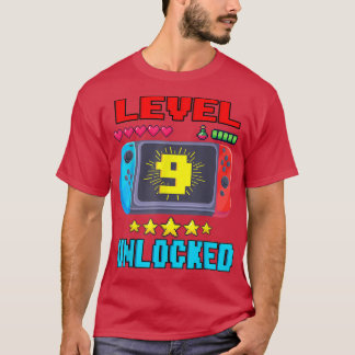 T-shirt 9e anniversaire Garçon niveau 9 vidéo déverrouillé
