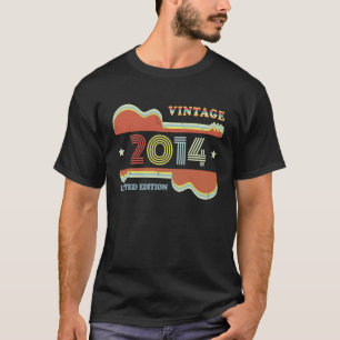 T-shirt 9e anniversaire Guitare Vintage Retro 2014 Décorat
