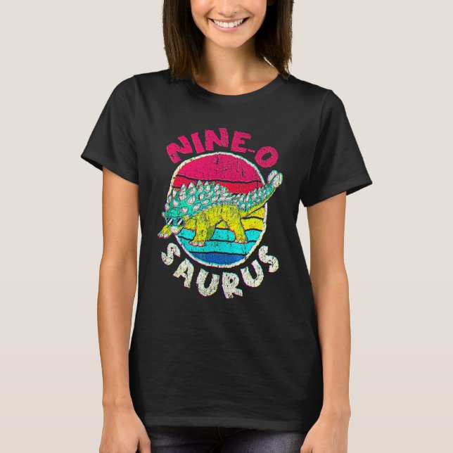 T-shirt 9e anniversaire Neuf O Saurus I Ankylosaurus I Fam (Devant)