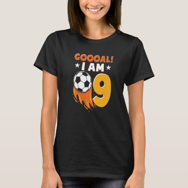 T-shirt 9e anniversaire Soccer à thème Anniversaire fête 9 (Devant)