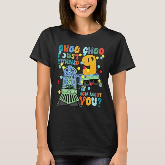 T-shirt 9e anniversaire Train Party Choo Choo I tourné 9 C (Devant)