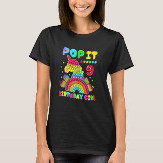 T-shirt 9e Birthday Girl Pop It Fidget Toy 9 Year Old Bir