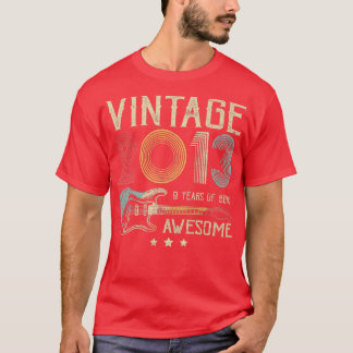 T-shirt 9e Birthday Womens Mens Vintage Awesome 2013 Guit