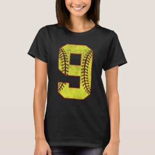 T-shirt 9e fête d'anniversaire Neuf 9 ans Softball Anniver