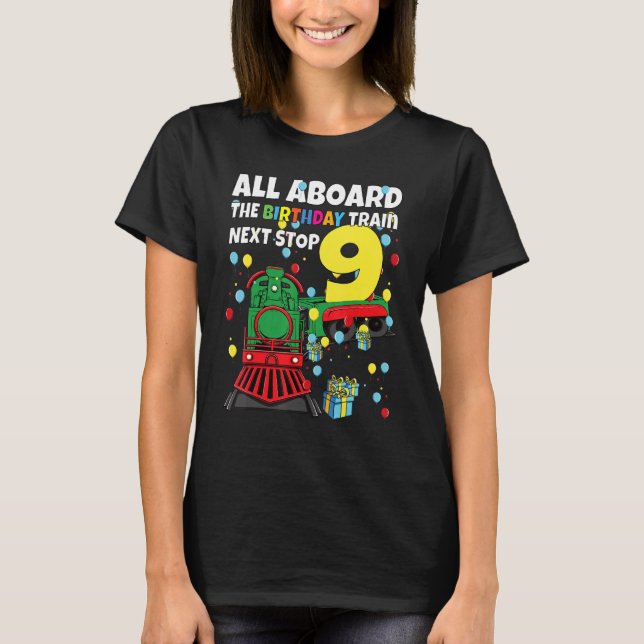 T-shirt 9e Train Anniversaire Tout à bord du train d'anniv (Devant)