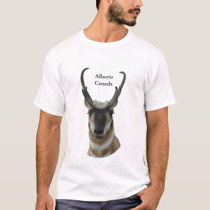 T-shirt A19 Pronghorn Antelope Visage foncé Buck Head Shot