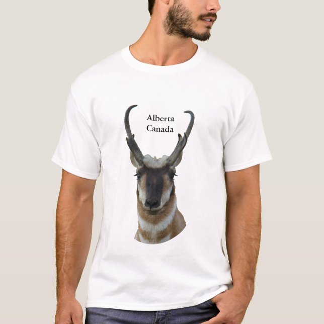 T-shirt A19 Pronghorn Antelope Visage foncé Buck Head Shot (Devant)
