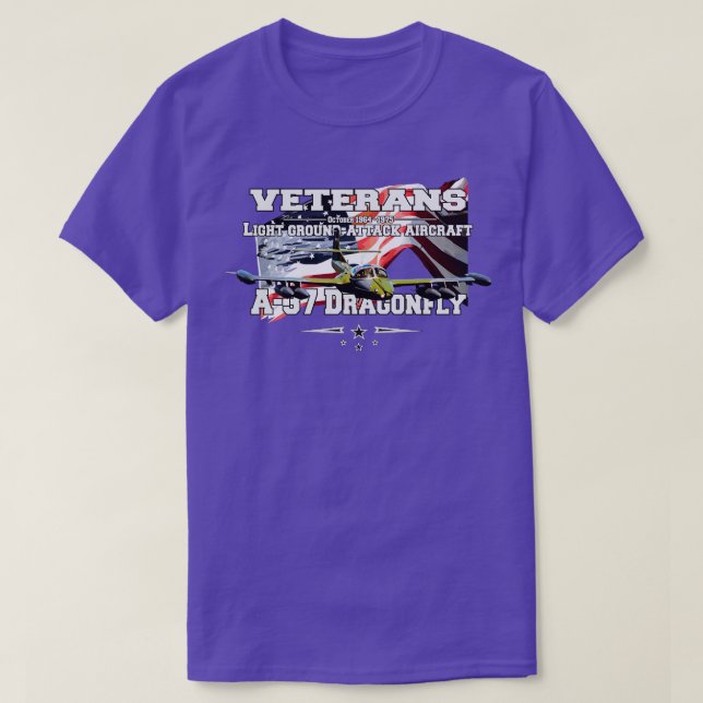 T-shirt A37 Avion d'attaque à la lumière de libellules (Design devant)