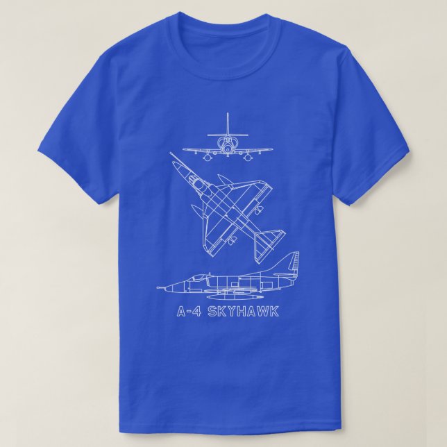 T-shirt A4 Skyhawk American 1950 Jet Fighter Plane Diagra (Design devant)
