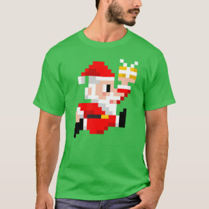 T-shirt à 8 bits de Noël du père noël des homm