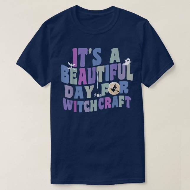 T-shirt A Beautiful Day For Witchcraft Retro Witch Ac (Design devant)