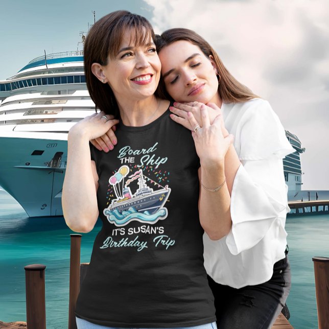 T-shirt À bord du bateau Croisière d'anniversaire (Créateur téléchargé)